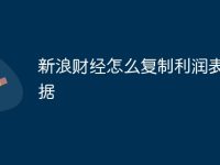 新浪財經怎么復制利潤表數(shù)據(jù)-路由網