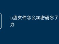 u盤文件怎么加密碼忘了怎么辦-路由網(wǎng)